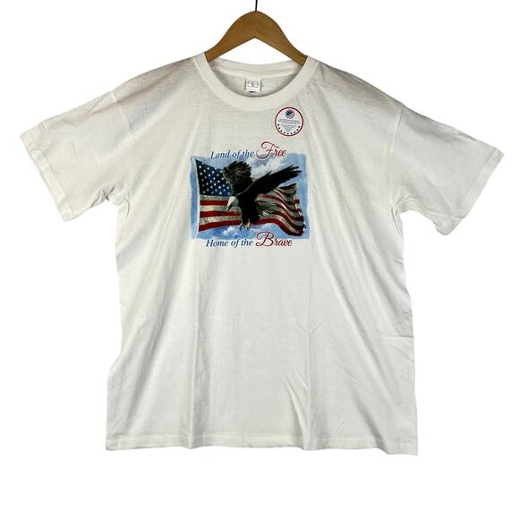 USA Disabled American Veterans Mens L T-shirt Land of the Free Home of the Brave - Picture 1 of 7
